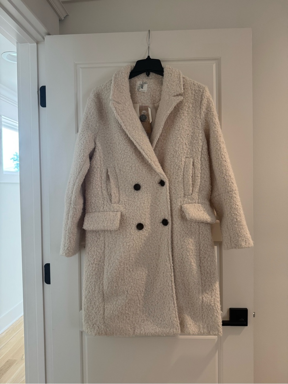 Cream Teddy Women's Coat - XS